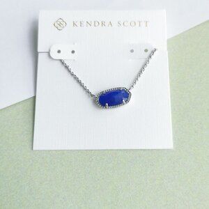 Kendra Scott Elisa Cobalt Cat's Eye Necklace - Silver